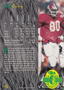 1993 Classic Four Sport #96 Eric Curry Back