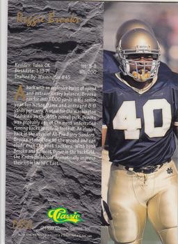 1993 Classic Four Sport - Draft Stars #DS54 Reggie Brooks Back
