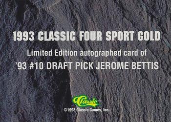 1993 Classic Four Sport - Gold #AU1 Jerome Bettis Back