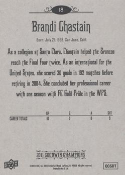 2011 Upper Deck Goodwin Champions #18 Brandi Chastain Back