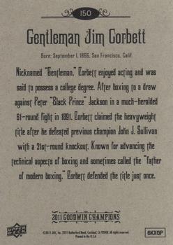 2011 Upper Deck Goodwin Champions #150 Gentleman Jim Corbett Back