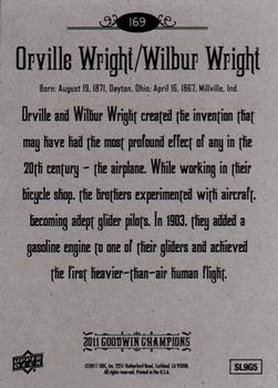 2011 Upper Deck Goodwin Champions #169 Orville Wright / Wilbur Wright Back