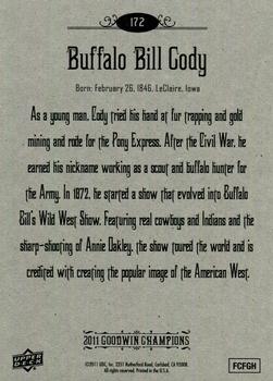 2011 Upper Deck Goodwin Champions #172 Buffalo Bill Cody Back