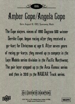 2011 Upper Deck Goodwin Champions #186 Amber Cope / Angela Cope Back
