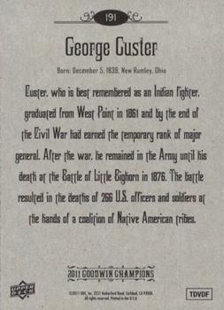 2011 Upper Deck Goodwin Champions #191 George Custer Back