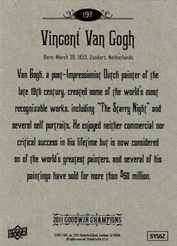 2011 Upper Deck Goodwin Champions #197 Vincent Van Gogh Back