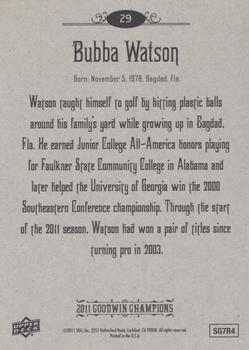 2011 Upper Deck Goodwin Champions #29 Bubba Watson Back