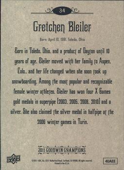 2011 Upper Deck Goodwin Champions #34 Gretchen Bleiler Back
