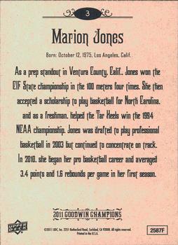 2011 Upper Deck Goodwin Champions #3 Marion Jones Back