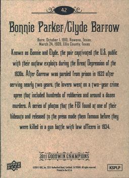 2011 Upper Deck Goodwin Champions #42 Bonnie Parker / Clyde Barrow Back