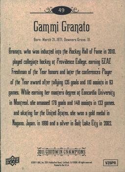 2011 Upper Deck Goodwin Champions #49 Cammi Granato Back