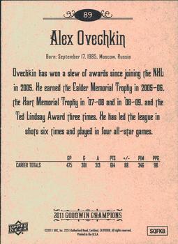 2011 Upper Deck Goodwin Champions #89 Alex Ovechkin Back