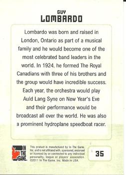 2011 In The Game Canadiana #35 Guy Lombardo Back