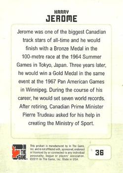 2011 In The Game Canadiana #36 Harry Jerome Back