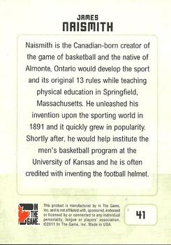 2011 In The Game Canadiana #41 James Naismith Back