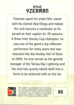 2011 In The Game Canadiana #85 Steve Yzerman Back