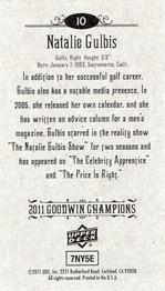 2011 Upper Deck Goodwin Champions - Mini #10 Natalie Gulbis Back