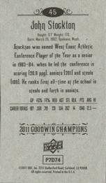 2011 Upper Deck Goodwin Champions - Mini #45 John Stockton Back
