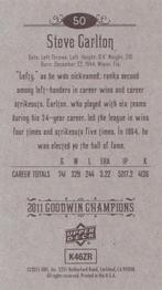 2011 Upper Deck Goodwin Champions - Mini #50 Steve Carlton Back