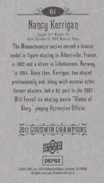 2011 Upper Deck Goodwin Champions - Mini #61 Nancy Kerrigan Back