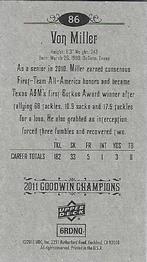 2011 Upper Deck Goodwin Champions - Mini #86 Von Miller Back