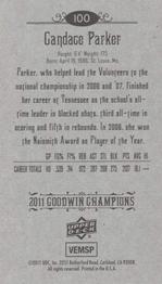 2011 Upper Deck Goodwin Champions - Mini #100 Candace Parker Back