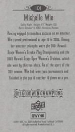 2011 Upper Deck Goodwin Champions - Mini #101 Michelle Wie Back