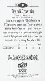 2011 Upper Deck Goodwin Champions - Mini Foil #18 Brandi Chastain Back