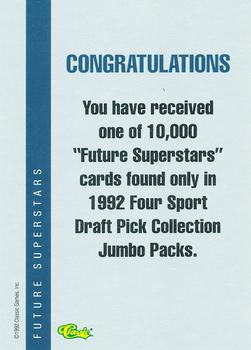 1992 Classic Four Sport #NNO Future Superstars Back