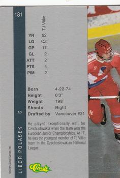 1992 Classic Four Sport - Gold #181 Libor Polasek Back