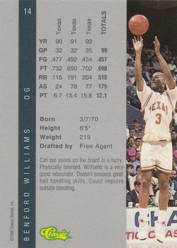 1992 Classic Four Sport - Gold #14 Benford Williams Back