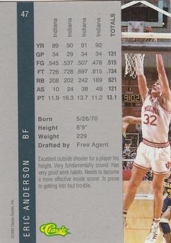 1992 Classic Four Sport - Gold #47 Eric Anderson Back