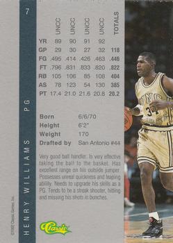 1992 Classic Four Sport - Gold #7 Henry Williams Back