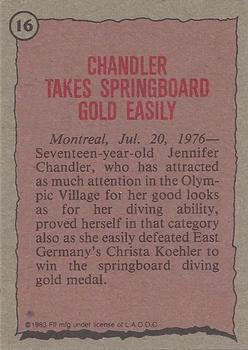 1983 Topps Greatest Olympians #16 Jennifer Chandler Back