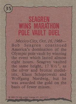 1983 Topps Greatest Olympians #35 Bob Seagren Back