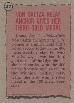 1983 Topps Greatest Olympians #47a Chris von Saltza Back