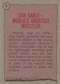 1983 Topps Greatest Olympians #5 Dan Gable Back