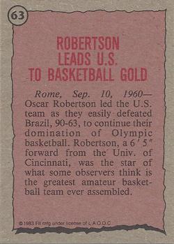 1983 Topps Greatest Olympians #63 Oscar Robertson Back