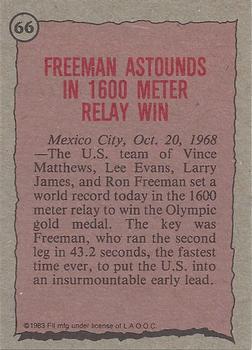 1983 Topps Greatest Olympians #66 Ron Freeman Back