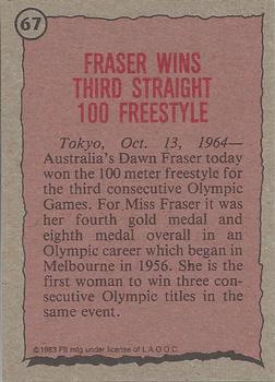 1983 Topps Greatest Olympians #67 Dawn Fraser Back
