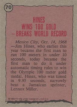 1983 Topps Greatest Olympians #70 Jim Hines Back