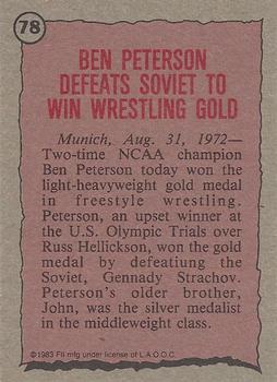 1983 Topps Greatest Olympians #78 Ben Peterson Back