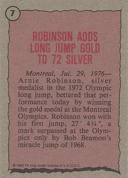 1983 Topps Greatest Olympians #7 Arnie Robinson Back