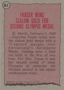 1983 Topps Greatest Olympians #81 Gretchen Fraser Back