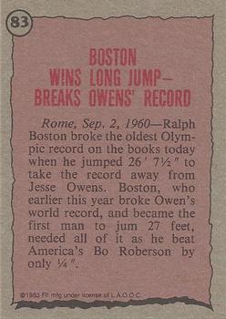 1983 Topps Greatest Olympians #83 Ralph Boston Back