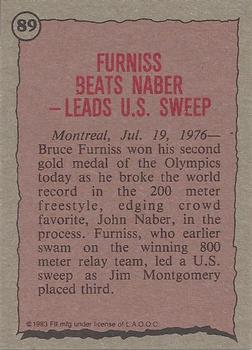 1983 Topps Greatest Olympians #89 Bruce Furniss Back