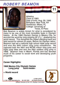 1991 Impel U.S. Olympic Hall of Fame #11 Bob Beamon Back