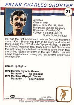 1991 Impel U.S. Olympic Hall of Fame #21 Frank Shorter Back