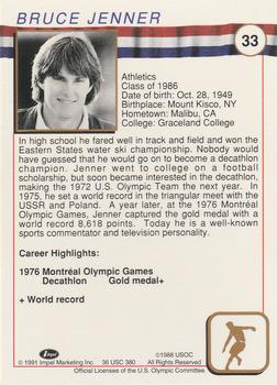1991 Impel U.S. Olympic Hall of Fame #33 Bruce Jenner Back