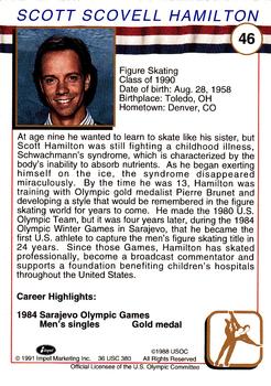 1991 Impel U.S. Olympic Hall of Fame #46 Scott Hamilton Back